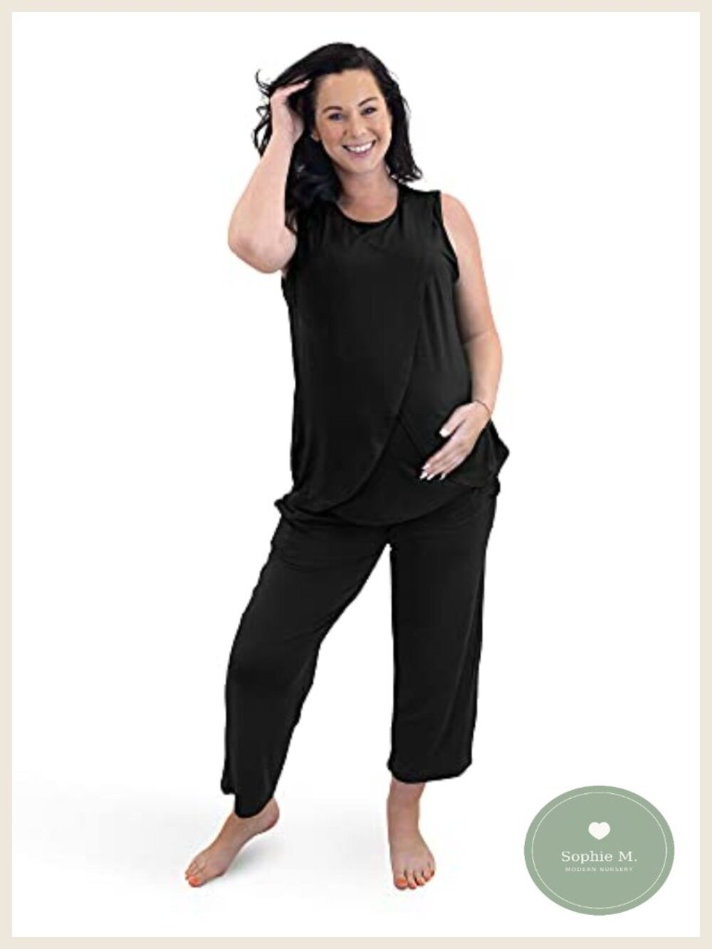 Nursing Pajama Set Maternity Sleepwear Tulip Hem Lounge Set Pockets